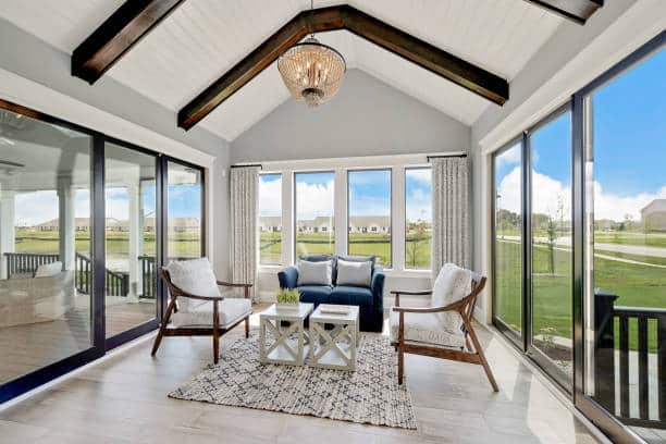 Amazing view out of extended sunroom of new home