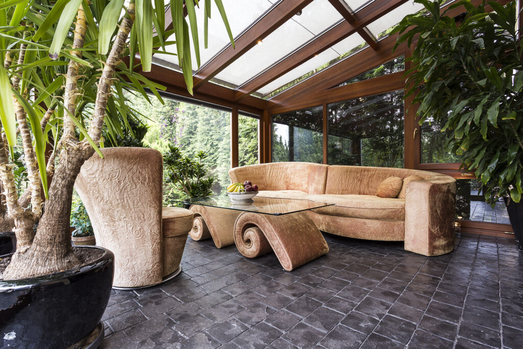 bespoke conservatory - Stylish orangery with potted plants