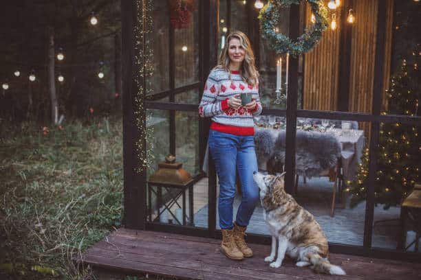 traditional conservatory - women celebrating Christmas